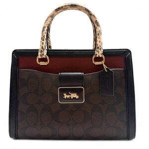 COACH Grace Carryall Bag in Signature Canvas & Snakeskin Accents | Style CD701